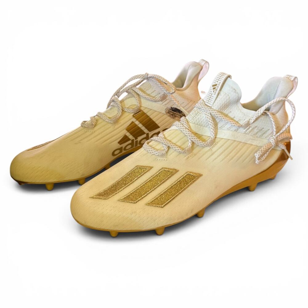 Adidas Adizero White Gold Football Cleats EH2547 Size 11